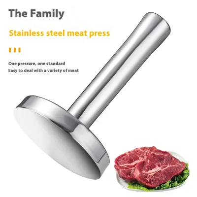 Dual-Sided Solid Stainless Steel Meat Hammer for Manual Kitchen Percussion for Beef Steak Household Beef Tenderizing Tool