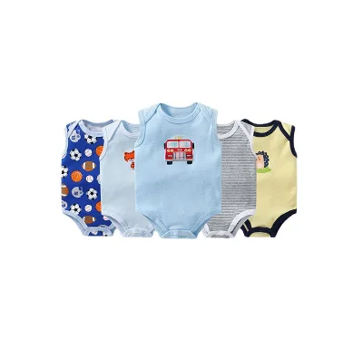 Wholesale Baby Casual Bottoming Shirt Spring and Summer Sleeveless Jumpsuit Pure Cotton Vest with Cartoon Pattern ODM Odem