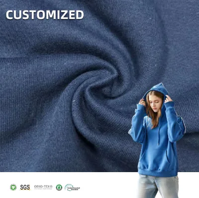 Organic 60% Cotton 40% Recycled Polyester Brushed Sueded Fleece Fabric Windproof Breathable 260 GSM for Baby Kids