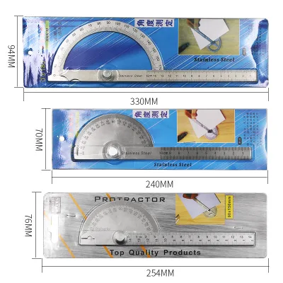 Protractor Angle Ruler Dividing Gauge Stainless Steel Angle Gauge 180 Degree Semicircle