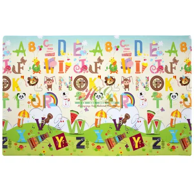 Durable Non-Toxic PVC Anti-Slip Animal Print Modern Children Floor Mat Portable Washable Kids Game Mat for Home Playroom