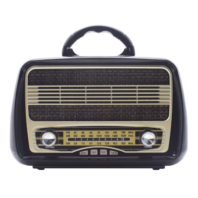 Retro Radio Speaker AM FM Radio Player Portable Plug in Wall Radios With Operation Friendly Powered by 3 D Batteries or AC 110V