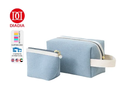 High-Value Portable Corduroy Cosmetic Storage Bag Large Red Envelope Handbag with Zipper Closure Travel-Friendly Mouth Case