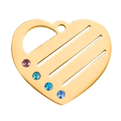 Wholesale Stainless Steel Rhinestone Engraved Heart Charm Pendant for Necklace Making