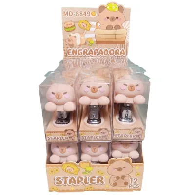 Capybara Styling Manual Stapler for Students Cute Panda Capybara Design Creative Foreign Trade Award Plastic Metal Material