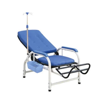 Modern Design Fully-Lying Infusion Chair with Height Adjustment Portable Hospital Chair Steel Metal Material for IV Infusion