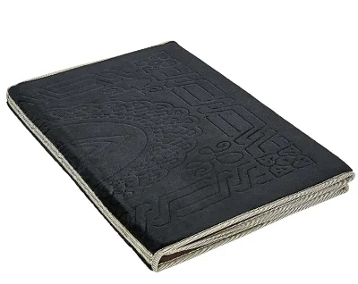 Wholesale Customized Comfortable Adult Prayer Mat Solid Pattern Muslim Padded Mat with Back Rest Knitted Technics