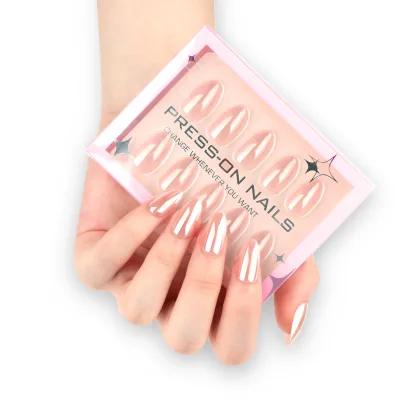 30 Pieces Short PMMA Acrylic Nail Simple Solid Color Almond Nail Art False Nail nails for girls press on nails packaging