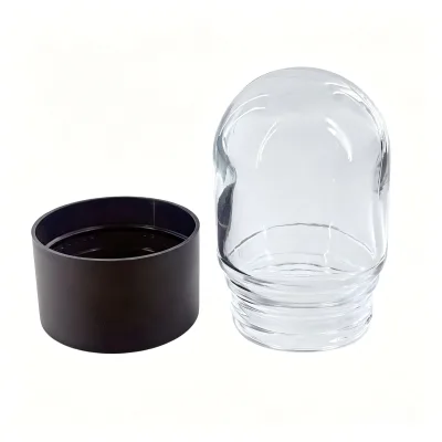 Full Color Custom 100ml Glass Dome Jar 26 Dram Child Proof Cap Glass Bottle Light Bulb Shape Smell Proof Spice Jar