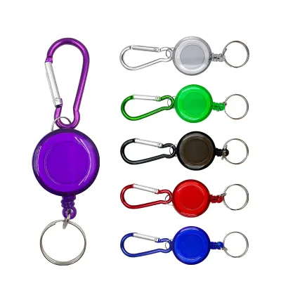 Multitool Lanyard Retractable Reel Key Chain Heavy Duty Nylon Cord Ring Reel Badge Holder with Clip Carabiner Retractor