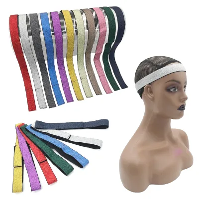 Custom Wig Straps Adjustable Elastic Lace Band Wig Melt Grip Glitter Bling Headband Bands Wig Band for Edges