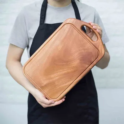 Eco-friendly Bamboo Cutting Board Wood Charcuterie Serving Board Double Side Pizza Cutting Board