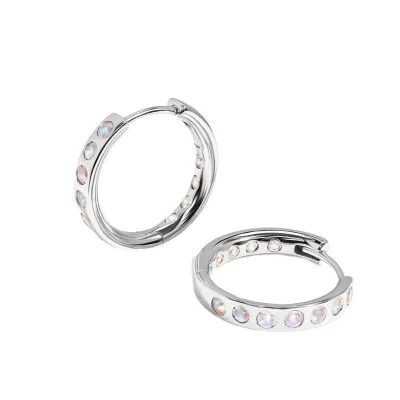 Simple Design Moonstone Huggie Custom Made Earrings Customized Earrings 2024