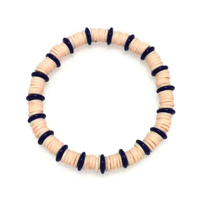 colorful Bohemian style stone bracelet polymer clay bracelet Small disc shape clay soft beads stone bracelet for women