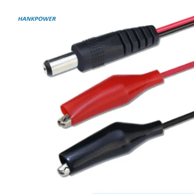 2 in 1 3A Battery DC Power Line DC Male to crocodile Clip Battery Charging Cable Red and Black Gripper test Cable