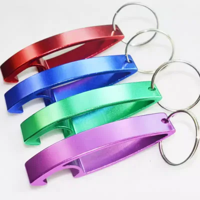 Customized LOGO COLOR Promotion Multi Function Aluminium Alloy Key Chain Beer Bottle Opener