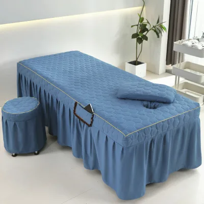 Luxury 4Pcs Beauty Salon Bed Cover Set Massage Table Sheet Set SPA Bed Skirt Bedding
