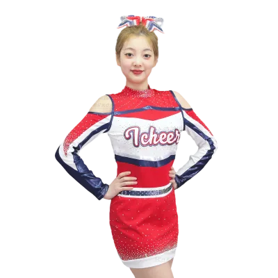 OEM Servics 2021 New Sublimated Glittery Bling Cheerleading Uniforms Professional Cheer Team Wear for Youth