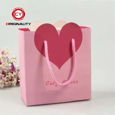 Costume Craft Sugar Packaging Small Stripe Candy Logo Paper Bags Luxury Beige