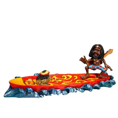 Poly Resin Incense burner Nose Desserts Surfing Rasta  Rasta Frog - Stick and Cone Incense Ashcatcher Burner Brand