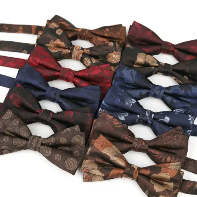 Ready to Ship Products Luxury Men Fashion Floral Polyester Bow Ties for Men Wedding Favors Bows Corporate Gifts Office Dress