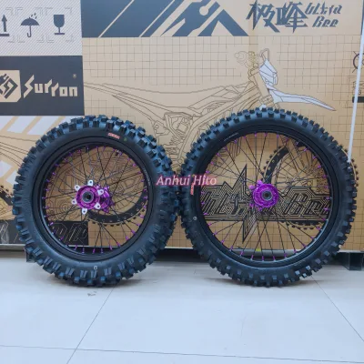 ultra bee off-road tire dirt tire 80/100-21 110/100-18 J21*1.6 J18*2.15 18/21 inch kenda tire e-bike Purple rims black spokes