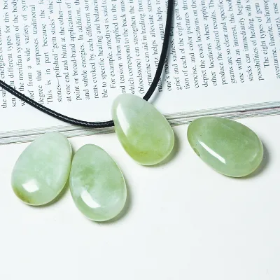 Joyas Janni Jade Serpentine Pendant Plaque Driststone 30x20mm Teardrop Shape Hole 2.5mm Multicolored Unisex Made China