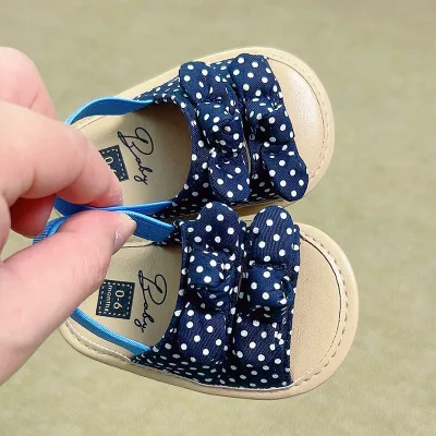 Infant Girls' Spring & Summer Bow Sandals Soft-Soled & Non-Slip Flat Toddler Shoes for 0-1 Years Non-Falling Baby Shoes