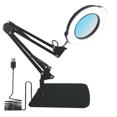 Long Arm Folding Led Magnifying Glass for Students Eye Protection , Reading