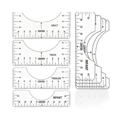 Bview Art 4Pcs T-Shirt Ruler Craft Guide Alignment Tool for Vinyl, Htv, Heat Transfer Vinyl