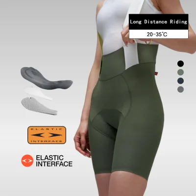 Men's New Black-Label Summer Road Cycling Bib Shorts Breathable Nylon Fabric Seamless Elastic-Interface Women-Specific Chamois