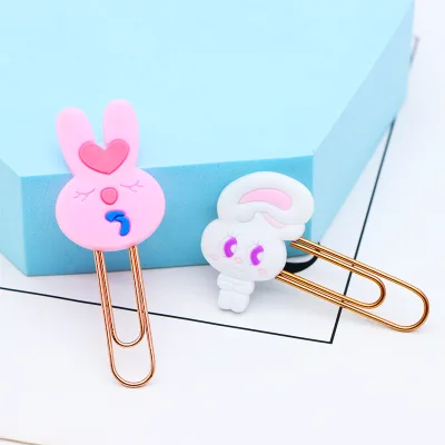 Custom Popular Cartoon Binder Clips Notes Letter Paper Clip Student Supplies Cute Bookmark Promotional Gift Low Price Wholesale