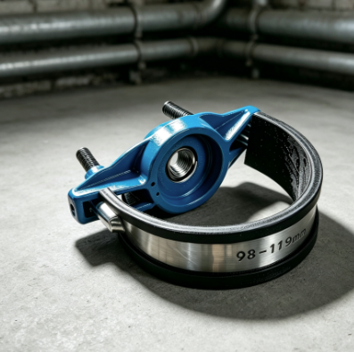 Wide Range Ductile Iron Stainless Steel Strap Band Tapping Saddle Clamp With Thread Outlet for Di Pvc Steel Pipe