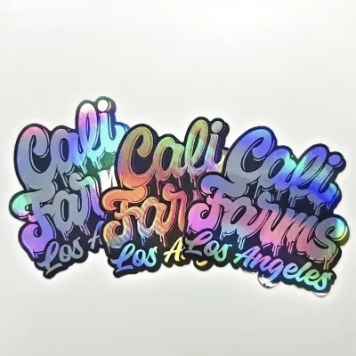 Printing UV Resist Rainbow Silver Laser Logo Sticker Hologram Glitter Stickers Die Cut Custom Holographic Stickers
