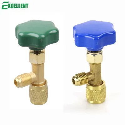 Brass Can Tap Valve for freon Bottle R22 R134 R410 AC Refrigerant Bottle Opener 1/4 SAE Thread
