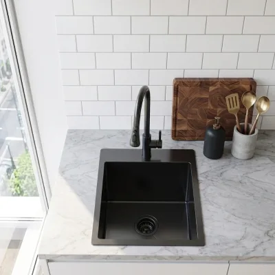 Customized Size Black PVD Stainless Steel Sink Manufacturers Wholesalers Household Counter Kitchen Sinks Fregaderos De Cocina