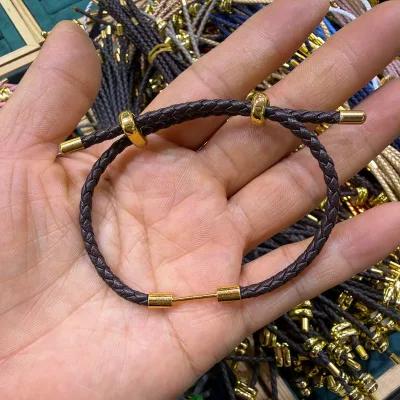 High Quality Leather Chain Bracelet with 12mm 14mm Pin Bracelets with DIY Fine Bracelet for Women Girls Jewelry Gift