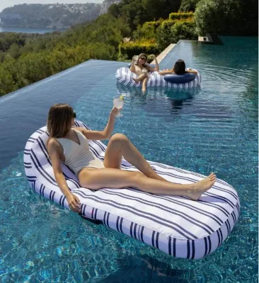 Customizable Adult Waterproof Detachable Fabric-Covered Inflatable Water Lounger Floating Raft PVC Inner Liner for Beach Use
