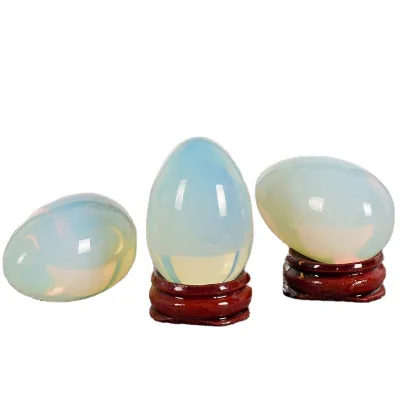 Yoni Massage Drilled 3 Sizes Natural Wholesale Crystal Yoni Eggs Set Yoni Egg Kanger Opal Eggs