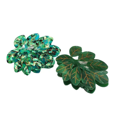 Women's Green Cartoon Design Acetate Hair Clip 9.7cm Back to School Custom Packaging European American Style Shark