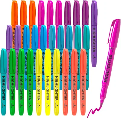 Eco Friendly New Arrival Highlighter Markers Bulk Pack for Learning Center Stationery Supplies Needs