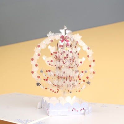 New Christmas Cards 3d Thanksgiving Cards Gift StereoscopicCrystal Ball Christmas Greeting Cards