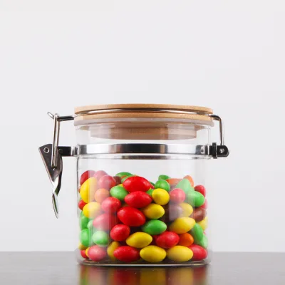 Hot sale!New Airtight Spice Loos Tea Glass Canister Glass Storage Jar With Clamp Lid Kitchen condiment glass Container Customize