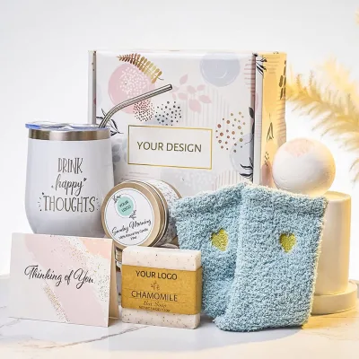 Wholesale Custom Get Well Soon Gifts Card Soap Socks Spa Bubble Bath Bombs Salt Personal Bath Gift Set