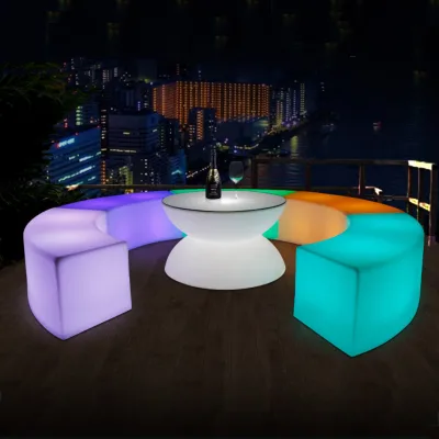 LED Luminous Glow Curved Stool