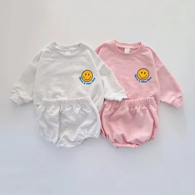 Casual Baby Suit Summer Clothes Smile Print Cute Design Baby Boy Children's Clothing Suit