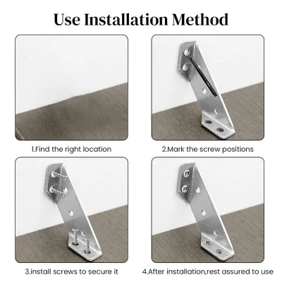 Black J Shape Invisible Floating Shelf Bracket Hidden Wall Mount Metal Shelf Support for DIY Wood Floating Shelves Home Decor