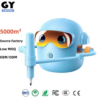 Drawing Robot Kids Montessori Educational Toy 100 Cards Voice Interaction 16 Color Pens for 3-8 Years Old Boys Girls