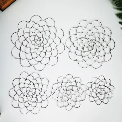 Annielu Modern Simple Iron Art Stainless Steel Silver Wedding Party Event Decoration Flower Arrangement Aid 4/5/6inch