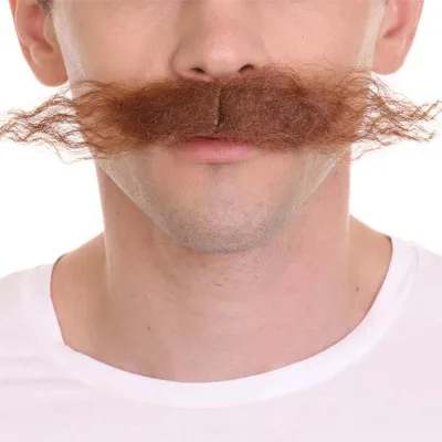 Halloween Cospaly Men Mechanical Genius Curly Mustache Brown Color Synthetic Fiber Mustache Halloween Party Role Play Beard